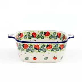 Miska ceramiczna kwadratowa H34 <br> 2709X Truskawki